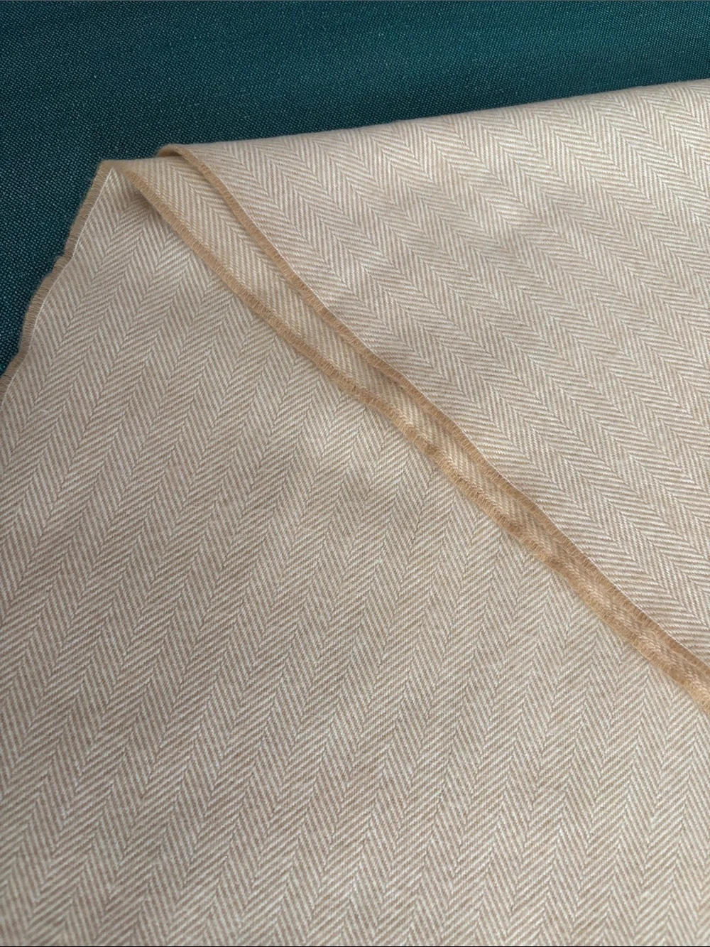 Cashmere Herringbone Scarf with Fringe